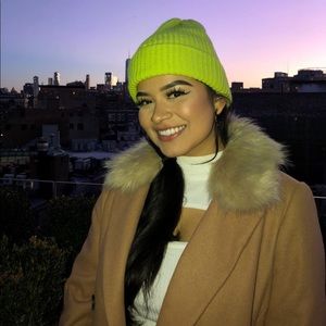 Zara lime green beanie